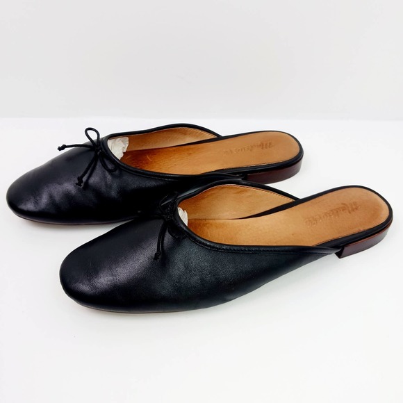 Madewell The Adelle Ballet Mule in Black Leather SZ 8.5 - Picture 4 of 9